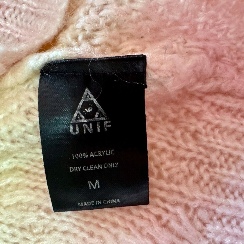 UNIF Cake Sweater Pullover Pastel Rainbow Twee Ombré Cable Knit Soft Size Medium - Picture 13 of 14
